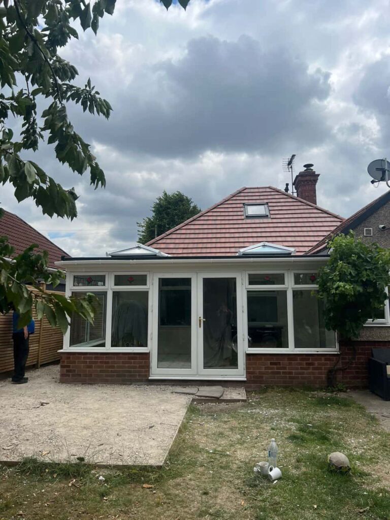 This is a photo of a hipped roof on a bungalow that has just had roof repairs carried out. Works carried out by LJ Roofing Malmesbury